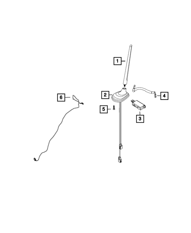 68438330AA - : Cable &amp; Base Assembly Antenna for Mopar Image
