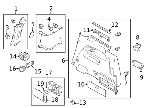 Interior Trim - Side Panel for 2012 Nissan Quest #0
