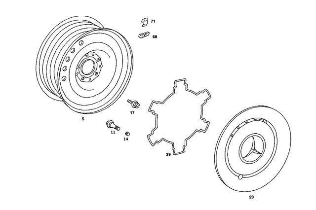 1264000602 - : Wheel Steel for Mercedes-Benz Image