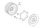 1264000325 - : Hub Cap for Mercedes-Benz: 280S, 280SE, 280SEL, 380SE, 380SEC, 380SEL Image