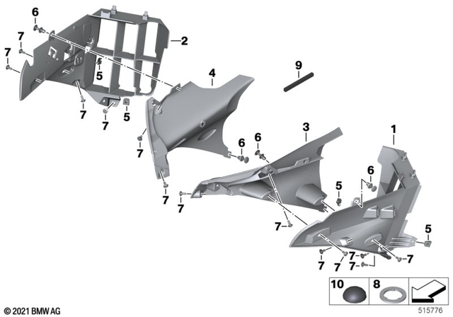 46631541735 - Frame and Mounting Parts: Radiotor Trim Panel Left -  for BMW-Motorrad Image