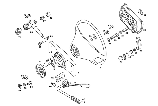 1074620130 - Steering: Steering Wheel Lock for Mercedes-Benz: 380SL, 380SLC Image