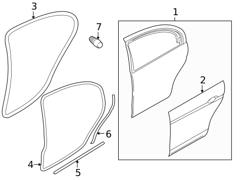 Door & Components for 2007 Jaguar S-Type #1