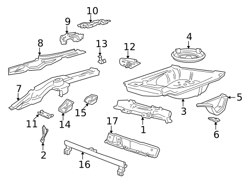 Rear Floor & Rails for 1999 Volvo V70 #0