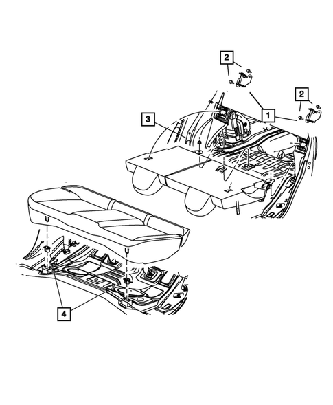 Rear Seats - Second Row - Adjusters, Recliners, Shields and Risers for 2012 Chrysler 200 #0