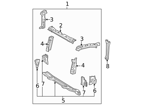 Radiator Support for 2001 Toyota RAV4 #0