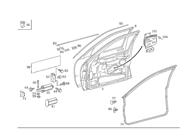 1407202405 - Doors: Door Shell for Mercedes-Benz: 300SD, 400SE, 400SEL, 500SEL, 600SEL, S420 Image image