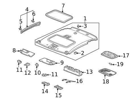 Interior Trim - Roof for 2004 Acura RSX #0