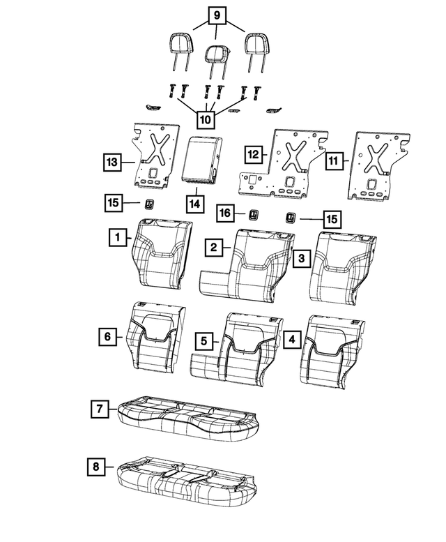6AM42PXRAA - : Rear Seat Cushion Cover for Mopar Image
