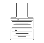 98590JA00A - Body: Air Bag Label for Nissan: Altima, Armada, Frontier, Kicks, Kicks Play, LEAF, Maxima, Murano, Pathfinder, Quest, Rogue, Sentra, TITAN, Versa, Versa Note, Xterra Image