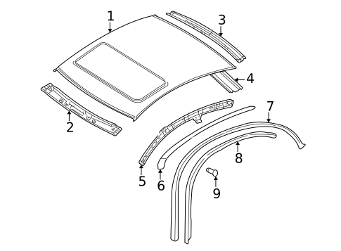 Exterior Trim - Roof for 2002 Volkswagen Passat #1
