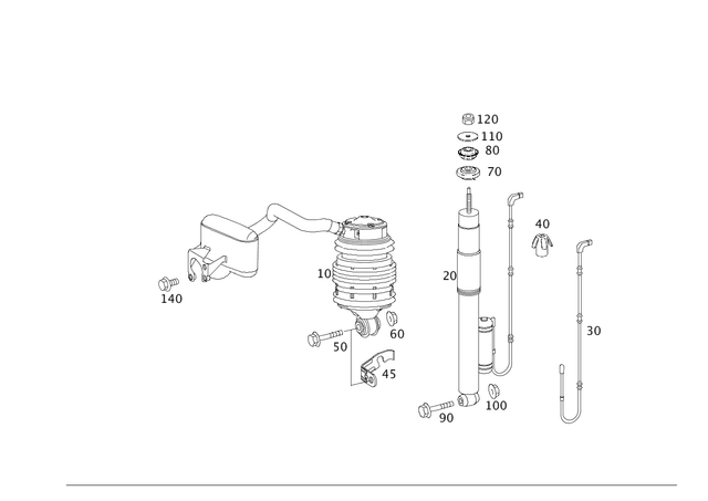 2114270341 - Springs, Suspension and Hydraulics: Holder for Mercedes-Benz: CLS500, CLS55 AMG, CLS550, CLS63 AMG, E320, E500, E55 AMG Image image