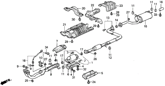 Exhaust System for 1990 Honda Prelude #0