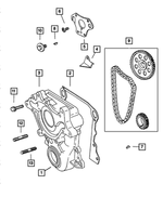 53021057 - Engine 5.2L Eight Cylinder: Chain Case Cover Gasket for Dodge: Dakota, Durango, Ram 1500, Ram 2500, Ram 3500 Image