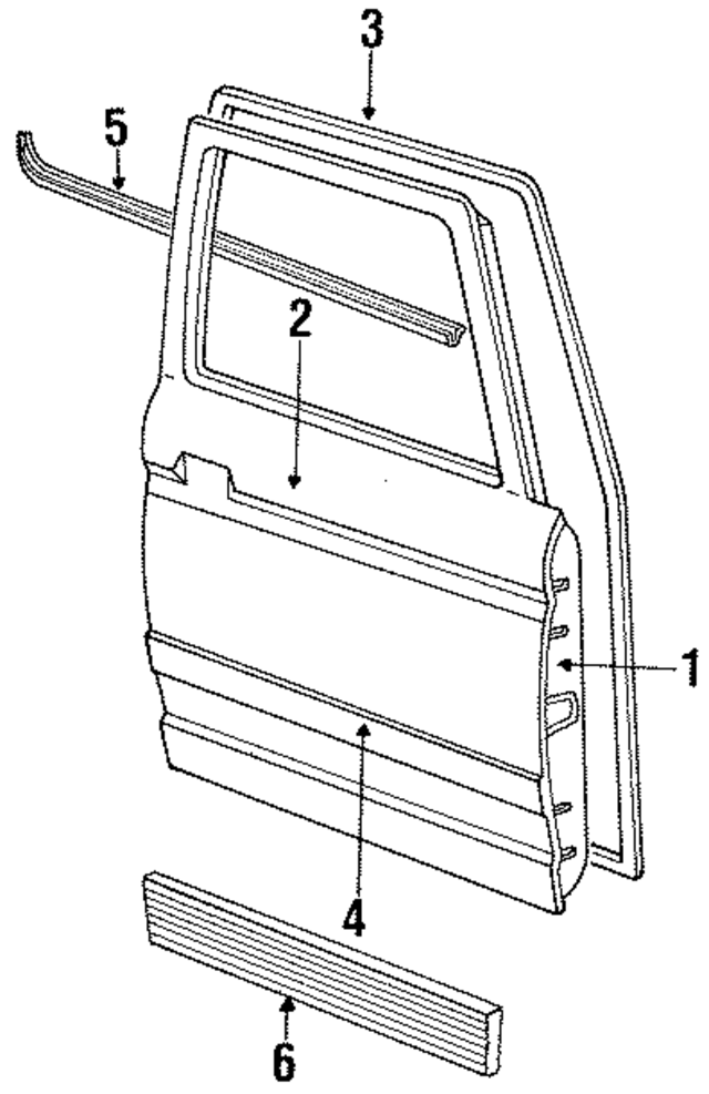 F2TZ1020124A - Body: Door Shell for Ford: Bronco II, Ranger Image