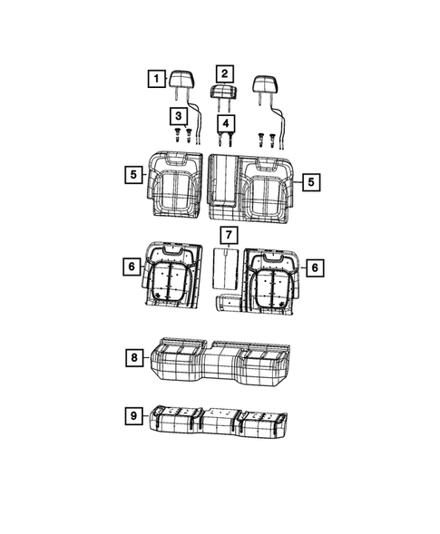 Rear Seats - Second Row for 2022 Jeep Grand Cherokee #5
