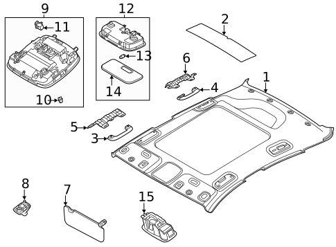 Interior Trim - Roof for 2020 Hyundai Sonata #0