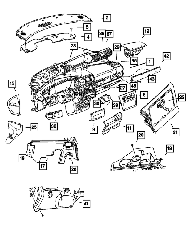4595940AC - Instrument Panel and Radios and Consoles: Instrument Panel for Mopar Image