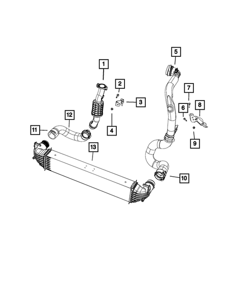 Radiator and Related Parts; Charge Air Cooler for 2019 Jeep Renegade #6