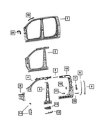 68575163AA - Body Sheet Metal Except Doors: B-pillar Reinforcement, Left for Mopar Image