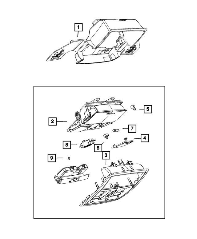 68207630AA - Interior Trim: Overhead Console Bracket for Mopar Image image