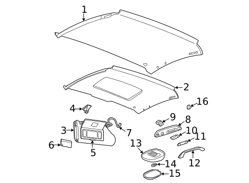 Interior Trim - Roof for 2004 Buick Regal #0