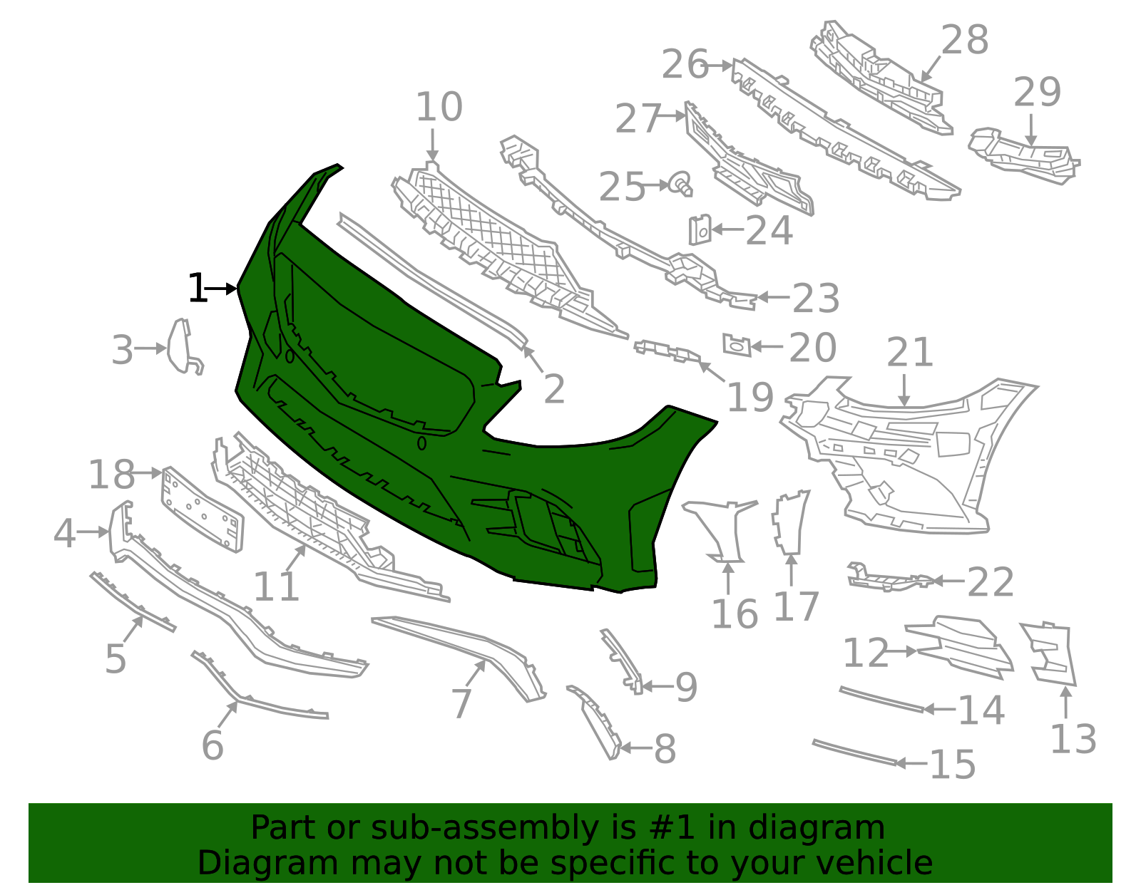 Genuine OEM Trim, Bumper | 205-880-27-08-64-9999 | Fits