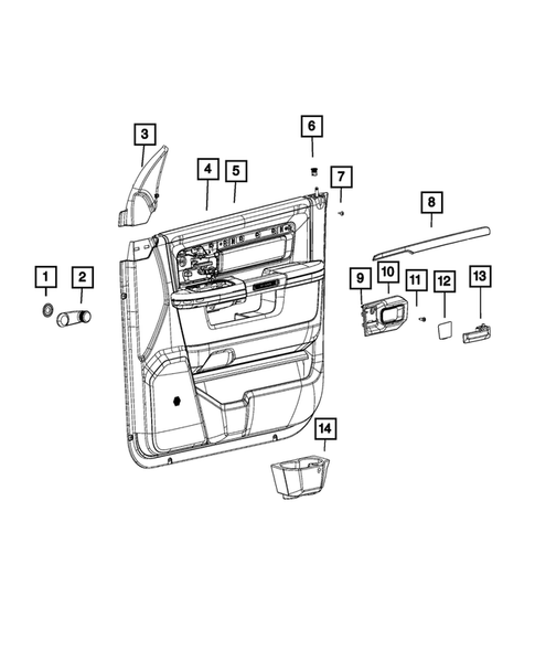 Door Trim Panels-Front and Rear for 2017 Ram 3500 #0