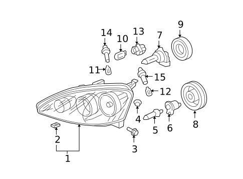 Headlamp Components for 2006 Acura RSX | OEM Parts Online