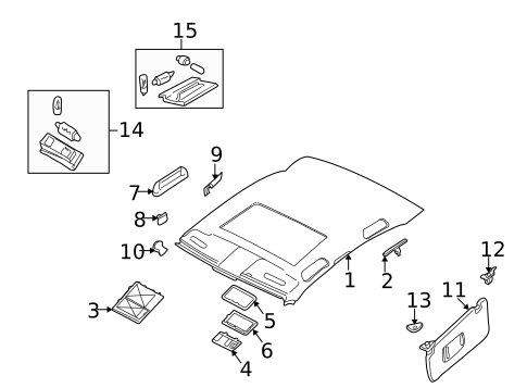 Interior Trim - Roof for 1999 BMW 750iL #0