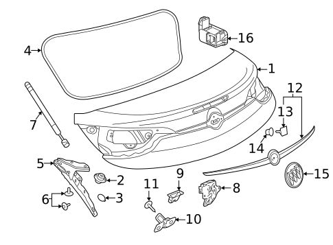 Lid & Components for 2017 Buick Cascada #0