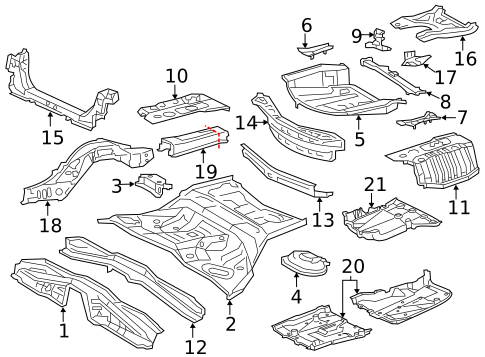 Rear Floor & Rails for 2019 Lexus GS F #0