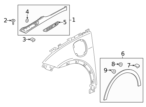 Exterior Trim - Fender for 2022 Chevrolet Silverado 1500 LTD #1