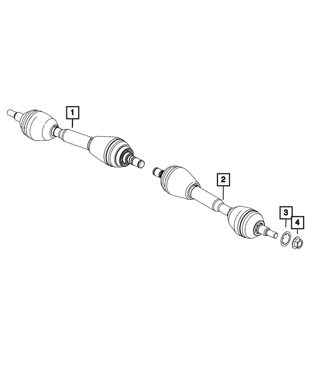 « 68613014AA – Differential and Drive Line : Demi-arbre De Transmission Arbre, Côté Droit pour Mopar Image »