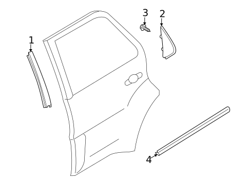 Exterior Trim - Rear Door for 2009 Mazda Tribute #0