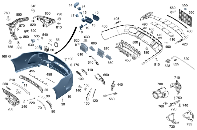 2908805700 - : Basic Carrier, Bumper for Mercedes-Benz Image