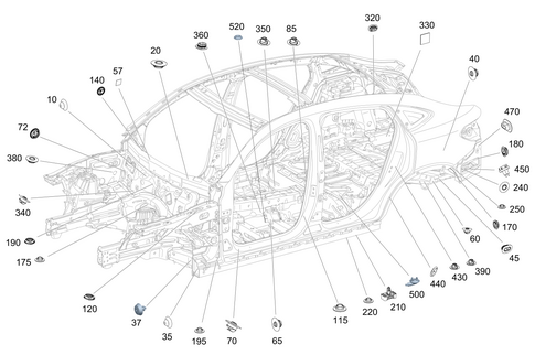 Expansion Plugs, Grommets for 2021 Mercedes-Benz GLE63 AMG S #0