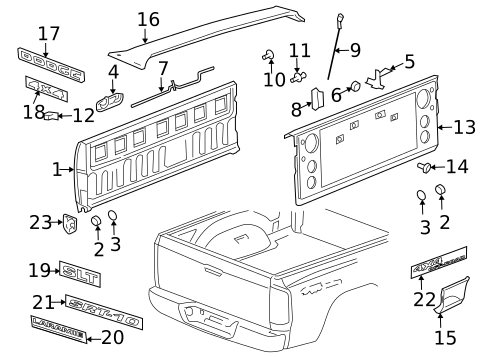 Exterior Trim - Pick UP Box for 2003 Dodge Ram 1500 #1