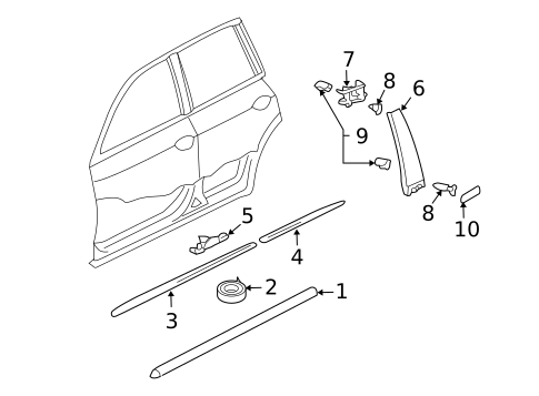 Exterior Trim - Pillars for 2004 Volkswagen Touareg #0