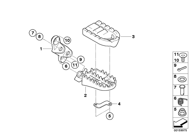 46717696656 - : Footrest, Left for BMW-Motorrad Image