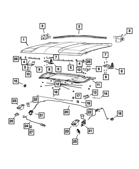 Hood and Hood Release for 2016 Jeep Renegade #0