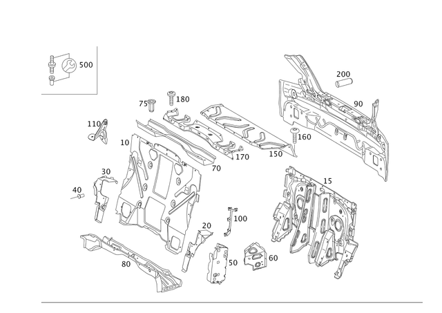 2096400760 - Rear End: Rear Panel for Mercedes-Benz Image image