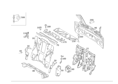 Folding Top Case, Rear Body Panel for 2009 Mercedes-Benz CLK350 #0