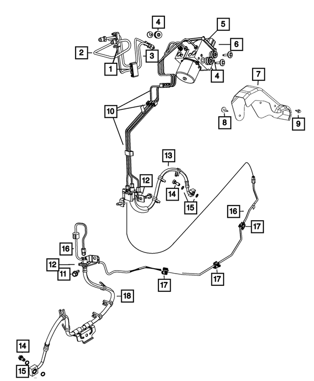 68563816AA - Brakes: Anti-lock Brake System Hydraulic Control Unit for Mopar Image image