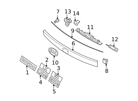 Exterior Trim - Lift Gate for 2010 Kia Rondo #0