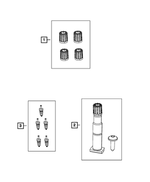 68206631AA - Wheels: Valve Stem Cap Kit for Jeep: Cherokee | Ram: 1500, 1500 Classic, 2500, 3500 Image