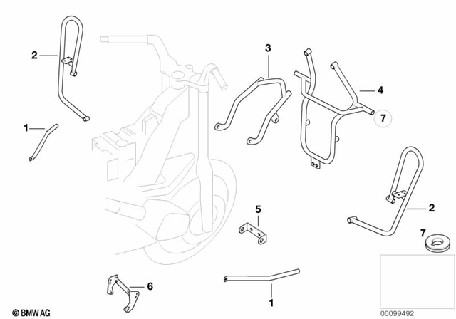 46712317002 - Frame and Mounting Parts: Safety Bar, Right - Cr for BMW-Motorrad Image
