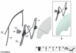 51337355636 - : Window Lifter Without Motor, Front Right for BMW Image