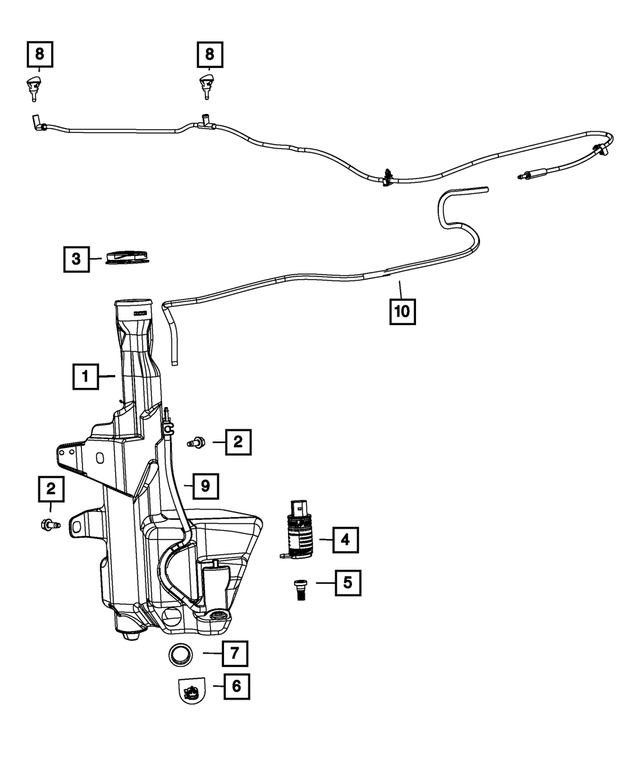 68213433AA - Electrical: Windshield Washer Hose for Mopar Image image