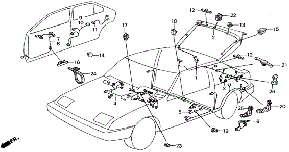 Wire Harness (2) for 1988 Acura Integra #0